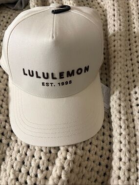 lululemon athletica Cream Baseball Cap with dark brown  Logo